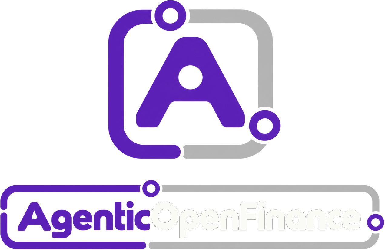 AgenticOpenFinance stacked logo on dark